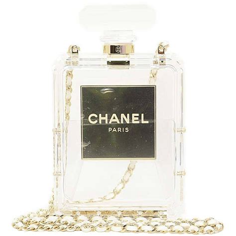 chanel clear perfume clutch|Chanel NIB 2014 Runway Clear Plexiglass No. 5 Perfume Bottle .